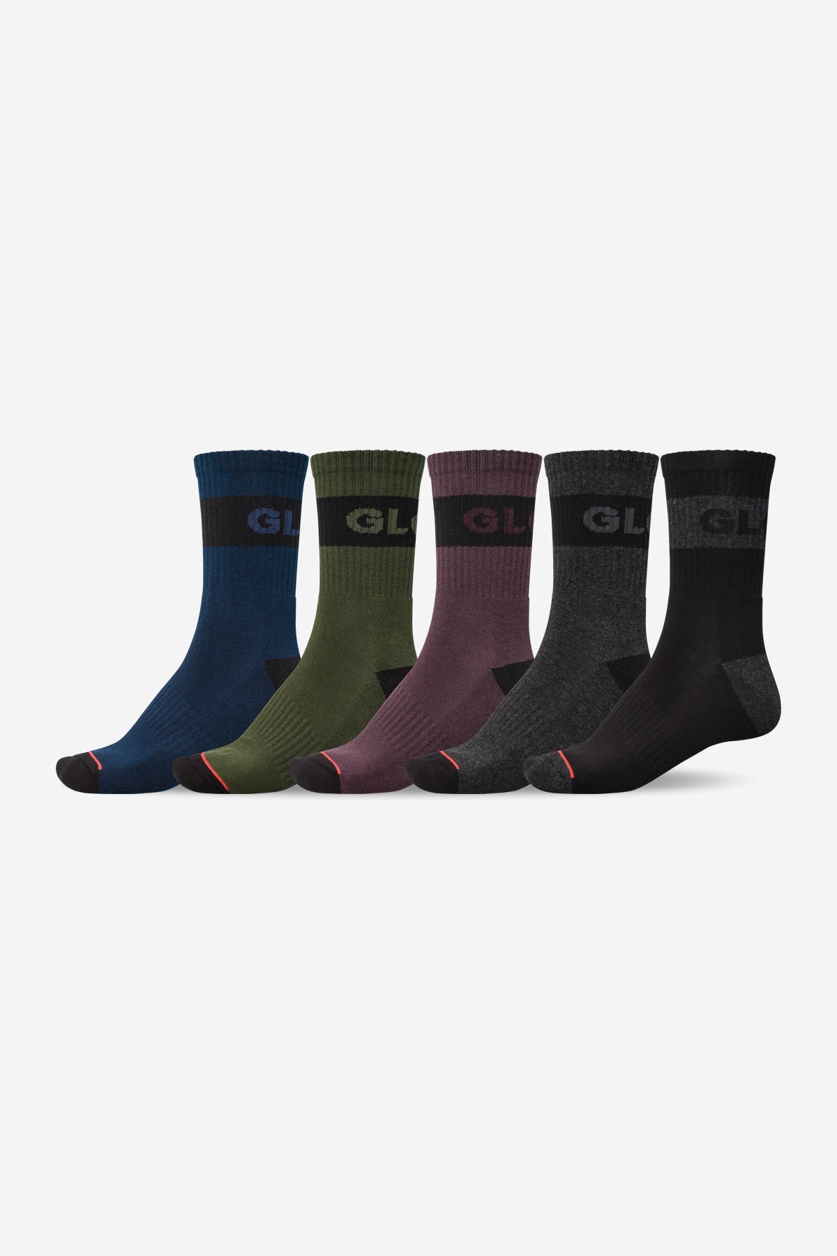 Globe Brand Horizons Crew Sock 5 Pack - Dark Assorted