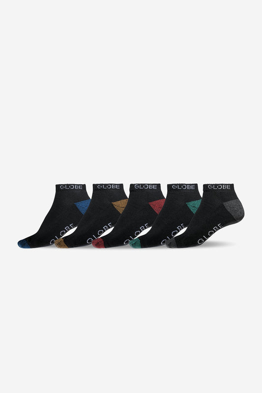 Globe Brand Ingles Ankle Sock 5 Pack - Black/Assorted